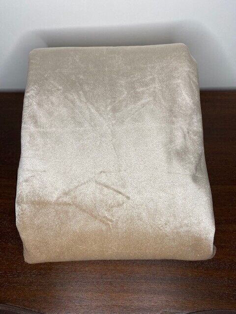 Set of 2 Shimmery Velvet 52 x 96 in Curtain Panels, Sand