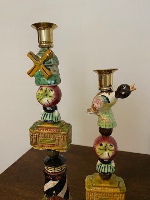 Vintage Salt & Pepper Shaker-San Francisco to the Big Apple Theme Candle Sticks