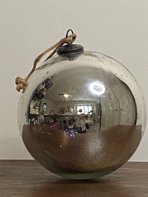 Pottery Barn 8 inch Mercury Glass Ornament, Silver