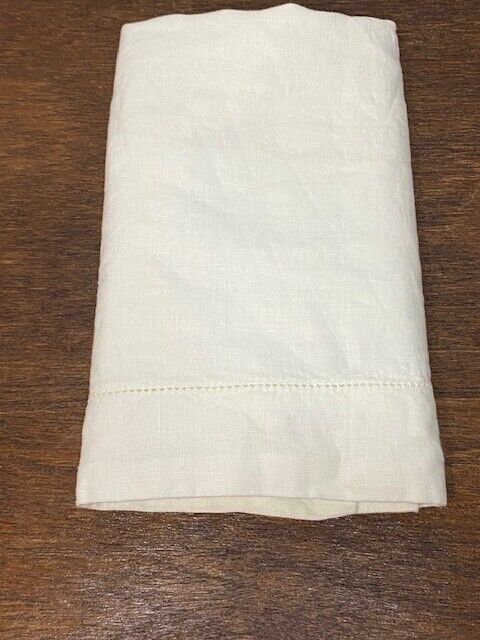 Pottery Barn 100% Linen Hemstitch King Sham, Ivory