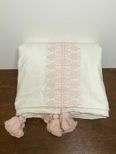 Pottery Barn Teen Q/F Indira Jacquard Duvet Cover, Vintage Rose