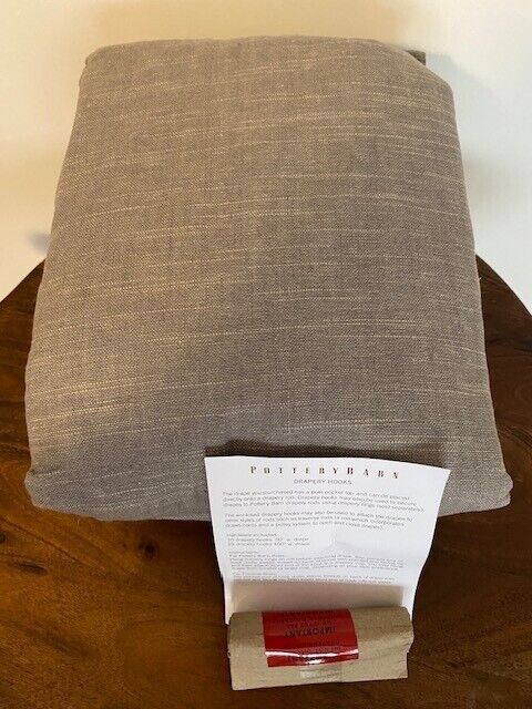 Pottery Barn Emery Linen Pinch Pleat Curtain, 50 X 96-Cotton Lined,Gray