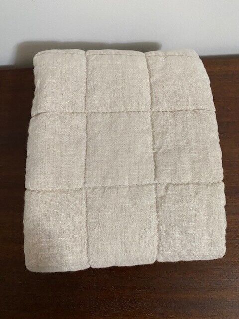 West Elm 100% linen Standard Sham, Box stitch, Natural