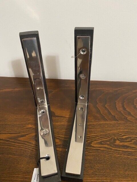 Williams Sonoma Metal & Polished Nickel Shelf Brackets (2) w/ Mounting Harware