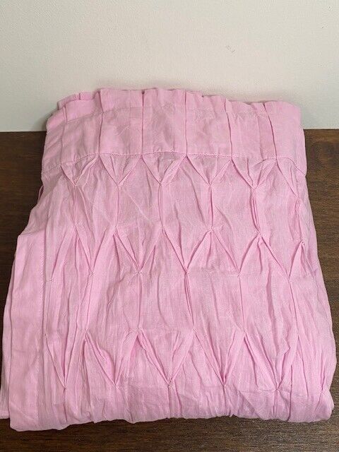 Pottery Barn Teen Smocked Pleated Sheer Curtain, 52 x 84, Pink