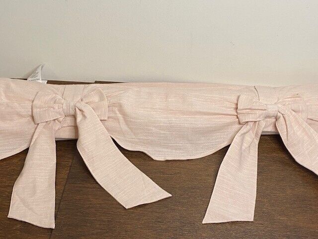 Pottery Barn Kids Evelyn Bow Valance Cordless Blackout Roman Shade Blush 32x64