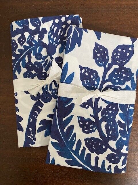 Pottery Barn Set of 2 100% Cotton Standard Shams-Multi Blues