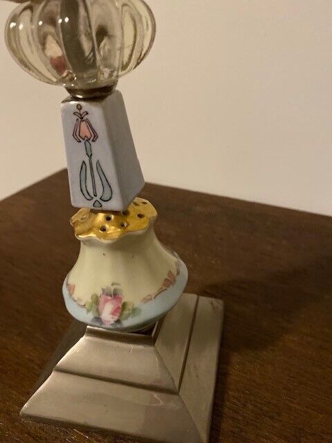 Vintage Salt & Pepper Shaker Bird and Floral Theme Candle Stick