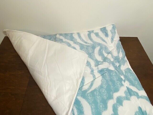 Pottery Barn Teen Set of 2 Stamdard Comforter Shams, White with blue