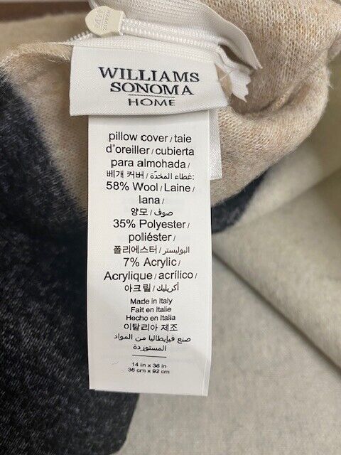 Williams Sonoma Home Italian Boiled Wool Stripe Pillow Cover, 14 x 36 in