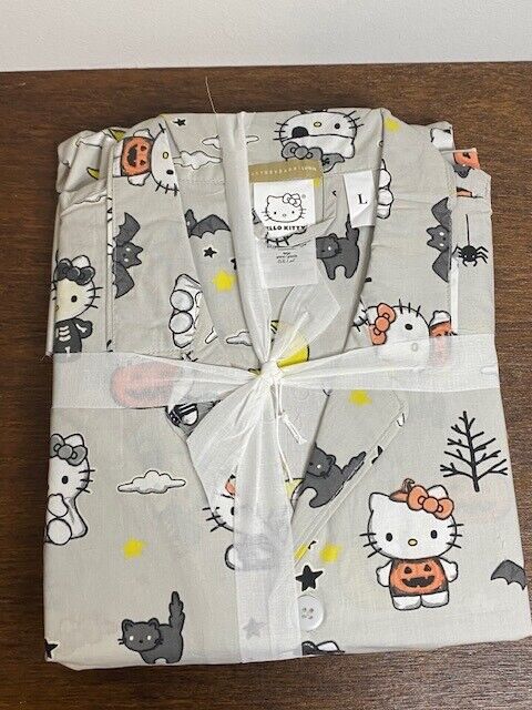 Pottery Barn Teen Hello Kitty Glow-in-the-Dark Halloween Loose Fit Pajamas Cut L