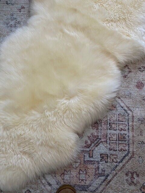 Pottery Barn Double Pelt Sheepskin Rug, Ivory