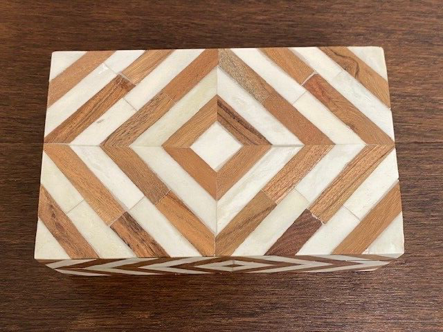 Pottery Barn Decorative Bone and Wood Inlay Box