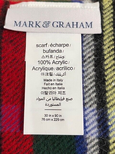 Mark & Graham Plaid Scarf with DGR Monogram