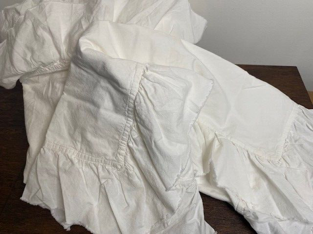 Pottery Barn Kids F/Q Washed Cotton Ruffle Organic Duvet Cover White