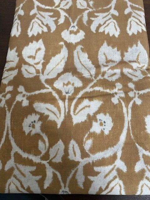 Pottery Barn Zama Print Twin Duvet Cover, 100% Organic Cotton-Mustard