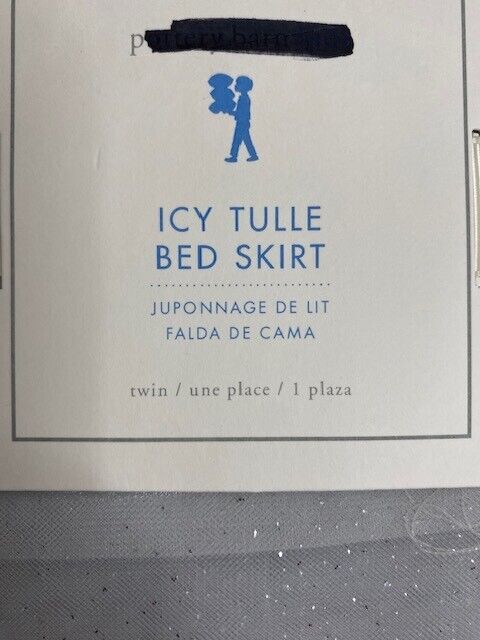 Pottery Barn Kids Icy Tulle Bedskirt Bed Skirt TWIN  Layered Sparkle Frozen NIP