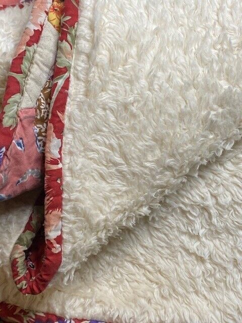 Green Row/ Williams Sonoma REMNANT PATCHWORK SHERPA QUILT, Twin/Full