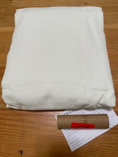 Pottery Barn Belgian Flax Linen  50 x 84 , Cotton Lined Panel-Ivory