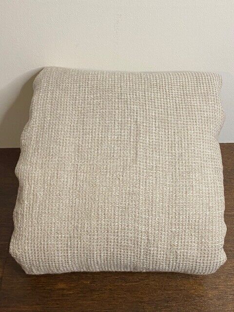 Pottery Barn Q/F European Flax Linen Waffle Duvet Cover,  Flax