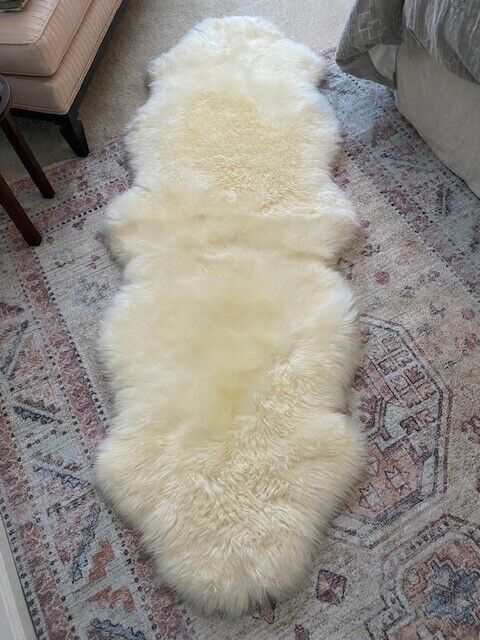 Pottery Barn Double Pelt Sheepskin Rug, Ivory