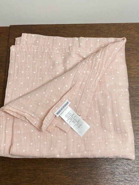 Mark & Graham 47 x 47" Baby Blanket,  Blush with Stars