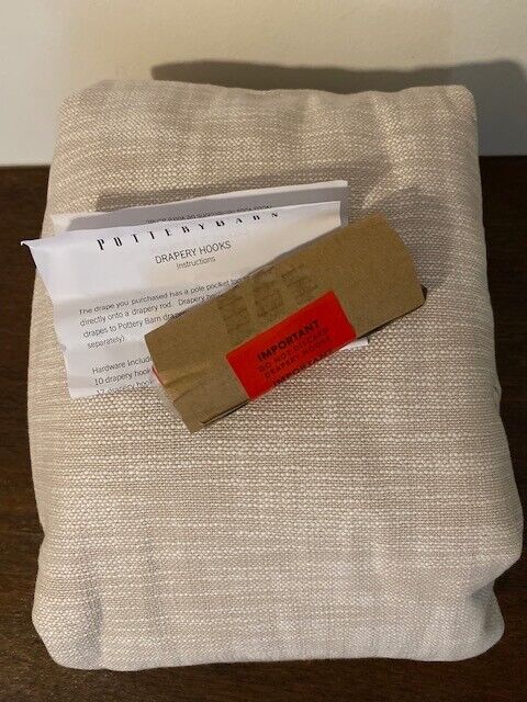 Pottery Barn Seaton Textured Cotton Curtain, 50 x 108 in-Oatmeal cotton lining