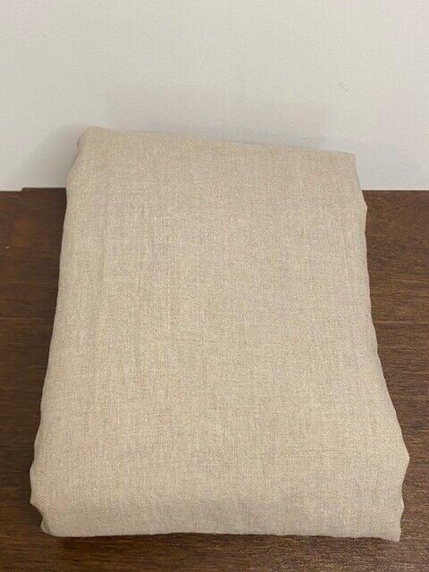 Pottery Barn 100 x 84 in Belgian Flax Linen Curtain, Cotton Lined, Dark Flax