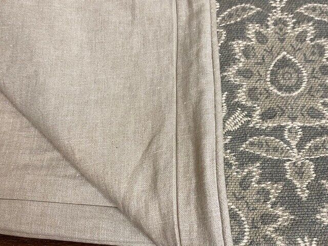 Pottery Barn Set of 2 Linen Blend Embroidered Pillow Covers, 22 x 22, Green/Tan