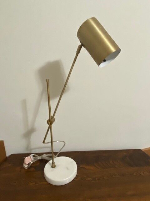 Pottery Barn Brushed Antiqued Brass Adjustable Desk Lamp