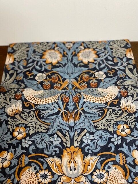 Rejuvenation Morris & Co Strawberry Thief Pillow Cover, Dark Slate & Rust