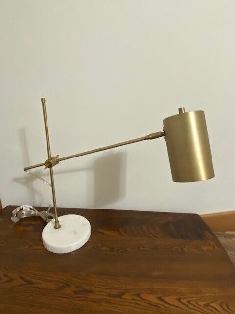 Pottery Barn Brushed Antiqued Brass Adjustable Desk Lamp