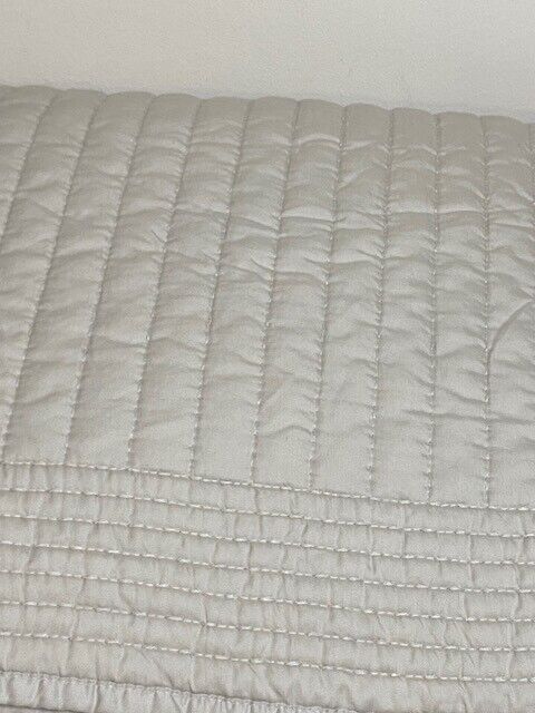 West Elm Queen Silky TENCEL™ Pick Stitch Quilt, Frost Gray