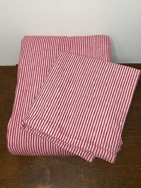 Pottery Barn Kids F/Q Yarn-Dyed Flannel Stripe Organic Duvet Cover & Sham