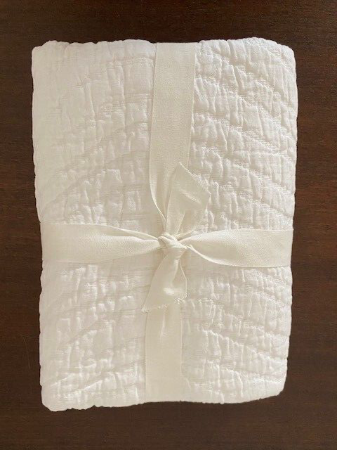 Pottery Barn Textured Pattern Standard Sham, White