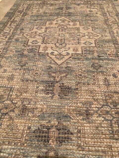 Pottery Barn Woven 32 x 105 in Runner, Multi Blues