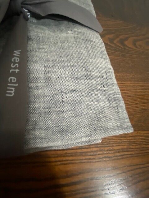 West Elm 100% Linen Standard Sham, Black Melange