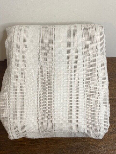 Pottery Barn K/CK Hawthorn Striped Cotton Duvet Cover & 1 Standard Sham, Taupe