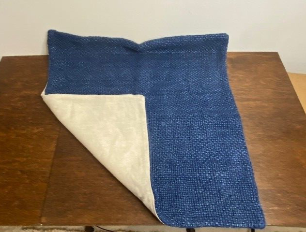 Pottery Barn Faye Linen Textured Pillow, 20 x 20, Navy