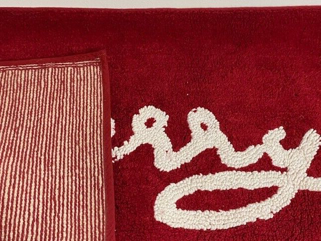 NEW Pottery Barn Merry Hand Tufted Christmas Holiday Bath Mat Rug~Red~21" x 34"