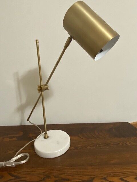 Pottery Barn Brushed Antiqued Brass Adjustable Desk Lamp