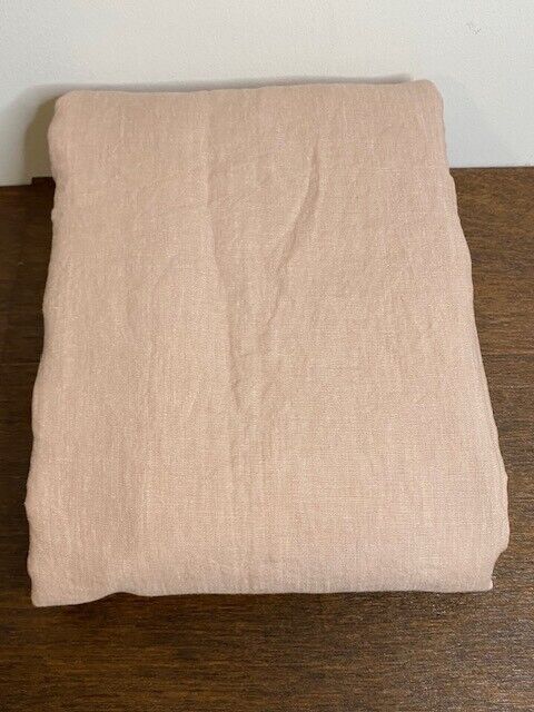 Pottery Barn Belgian Flax Linen Blackout Curtain, 50 x 96 in, Soft Apricot