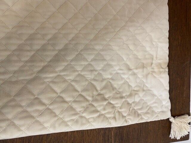 Diamond Quilted Euro Sham 26 x 26 in Ivory Velvet with Tassels