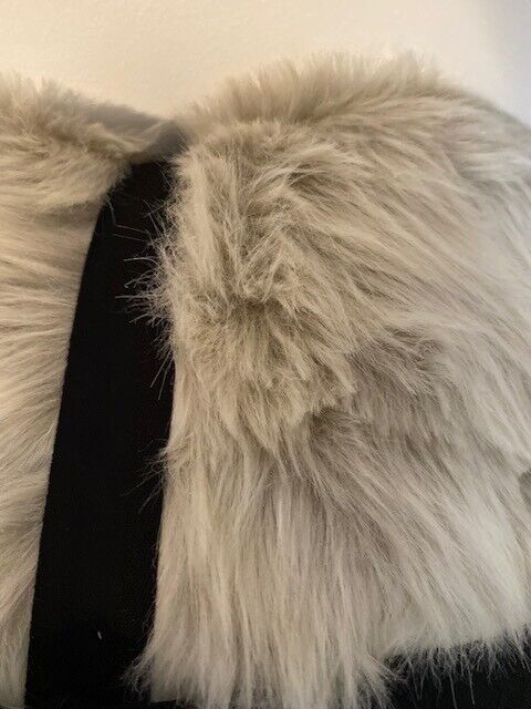 West Elm Faux Fur Brushed Tips Throw, 47"x60", Pearl Gray