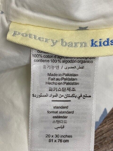 Pottery Barn Kids Blue Glow in Dark Shining Star Organic Standard Pillowcase