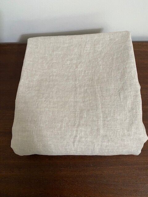 West Elm 100% Linen Pole Pocket, Lined Curtain Panel 48 x 108 in, Flax