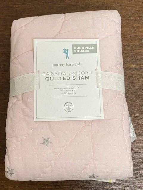 Pottery Barn Kids Rainbow Unicorn Quilted Euro Sham