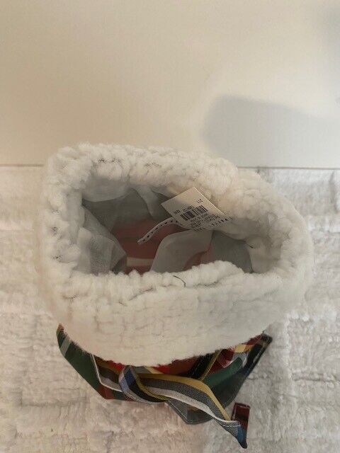 Pottery Barn Stewart Plaid with Sherpa Cuff Gift Bag