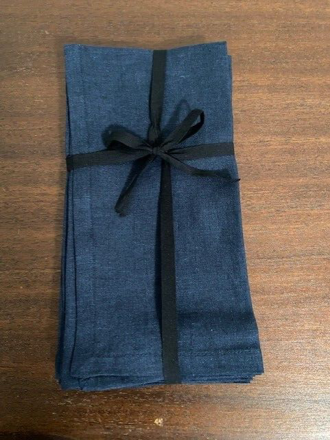 West Elm 100% Linen Napkins, 20 x 20-Navy