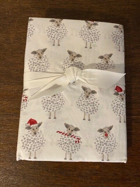 Pottery Barn Merry Sheep Organic Cotton King Pillowcases Set of 2 NWOT